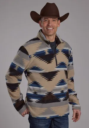 Roper Men's Brown Aztec Fleece 1/4 Zip Pullover 0250-6631BRN