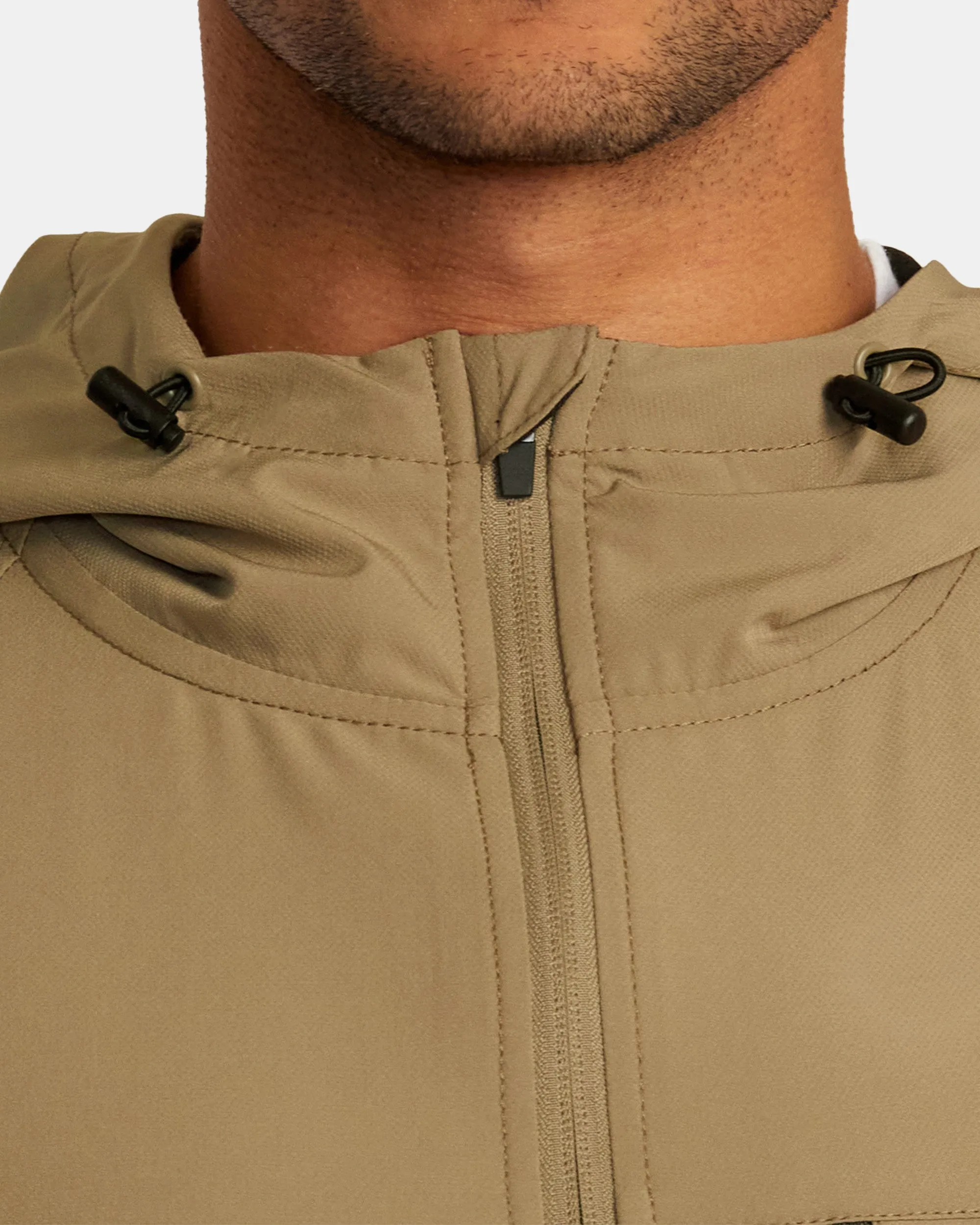 RVCA HAWAII YOGER FULL ZIP JACKET - DARK KHAKI