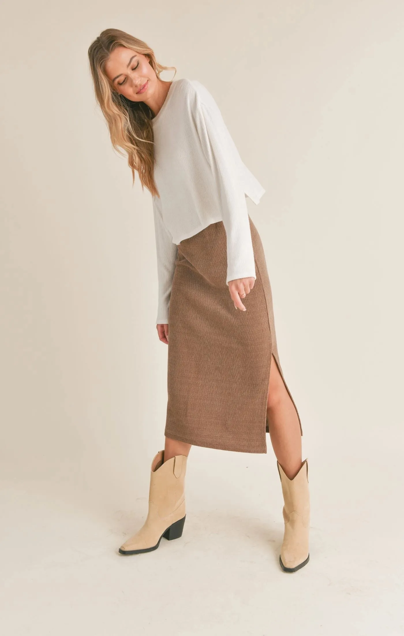 Sadie & Sage Key Crewneck Knit Top
