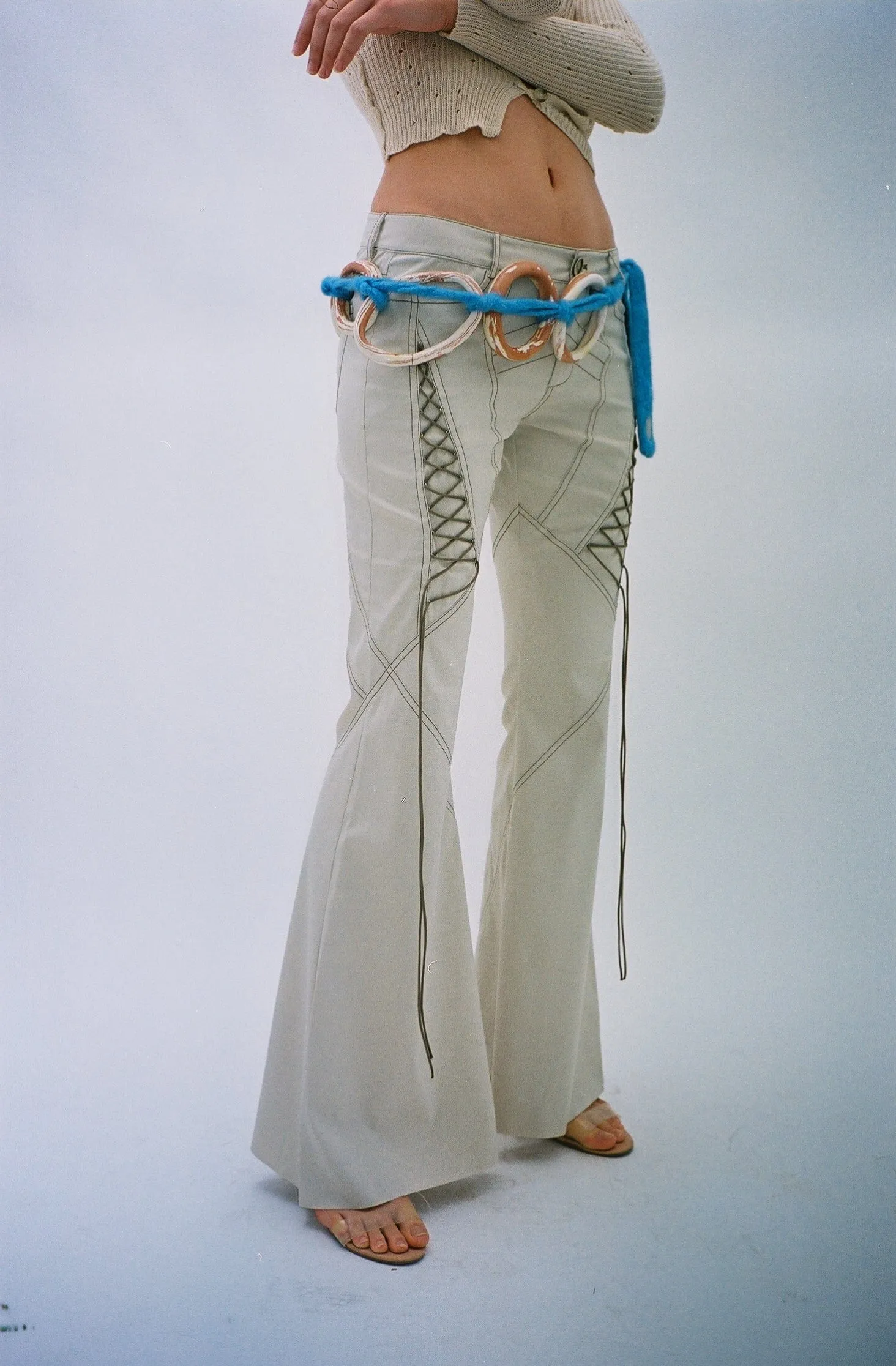 Sesame Flared Lace Up Rainwear Pants