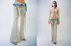 Sesame Flared Lace Up Rainwear Pants