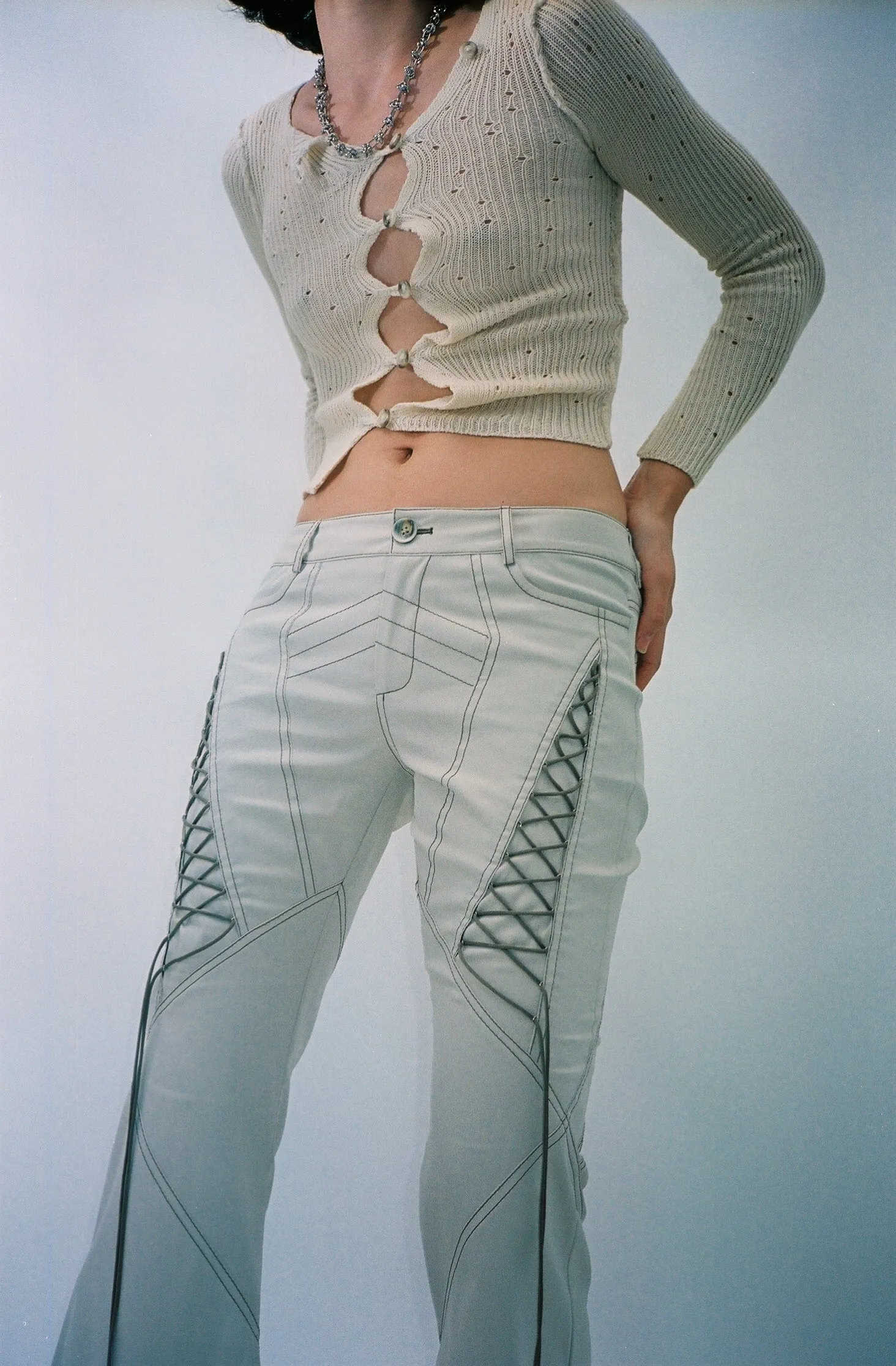 Sesame Flared Lace Up Rainwear Pants