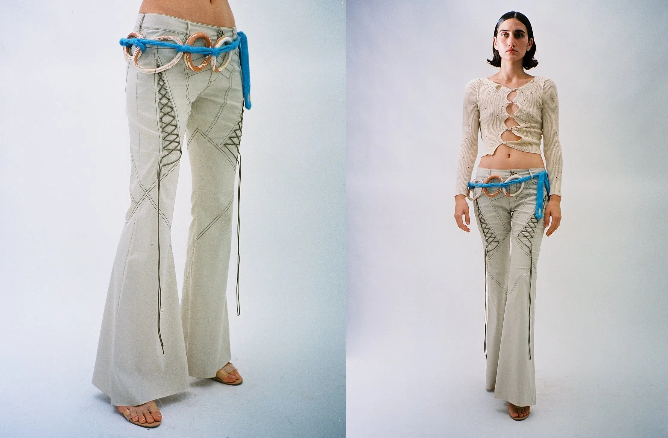 Sesame Flared Lace Up Rainwear Pants