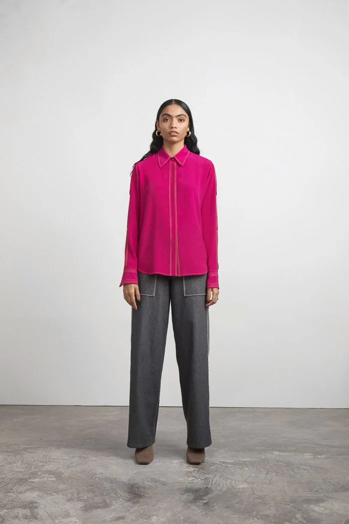 Silk Blouse with Slits