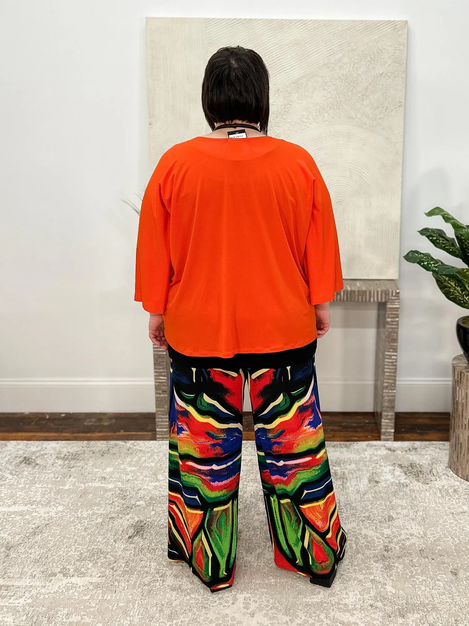 Single Layered Wide Leg Pants, Atlantis