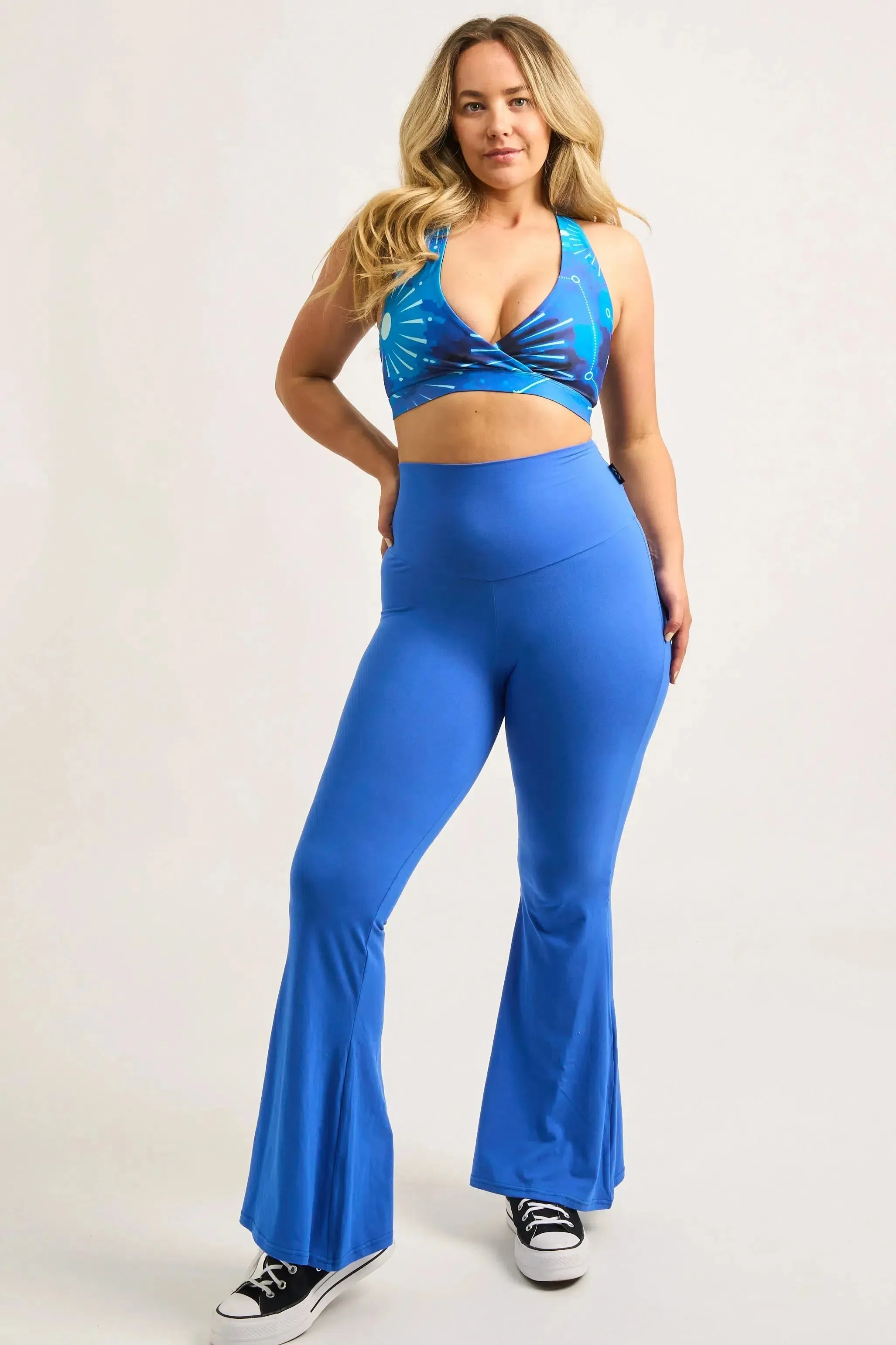 Soft To Touch High Waisted Bells - Electric Blue