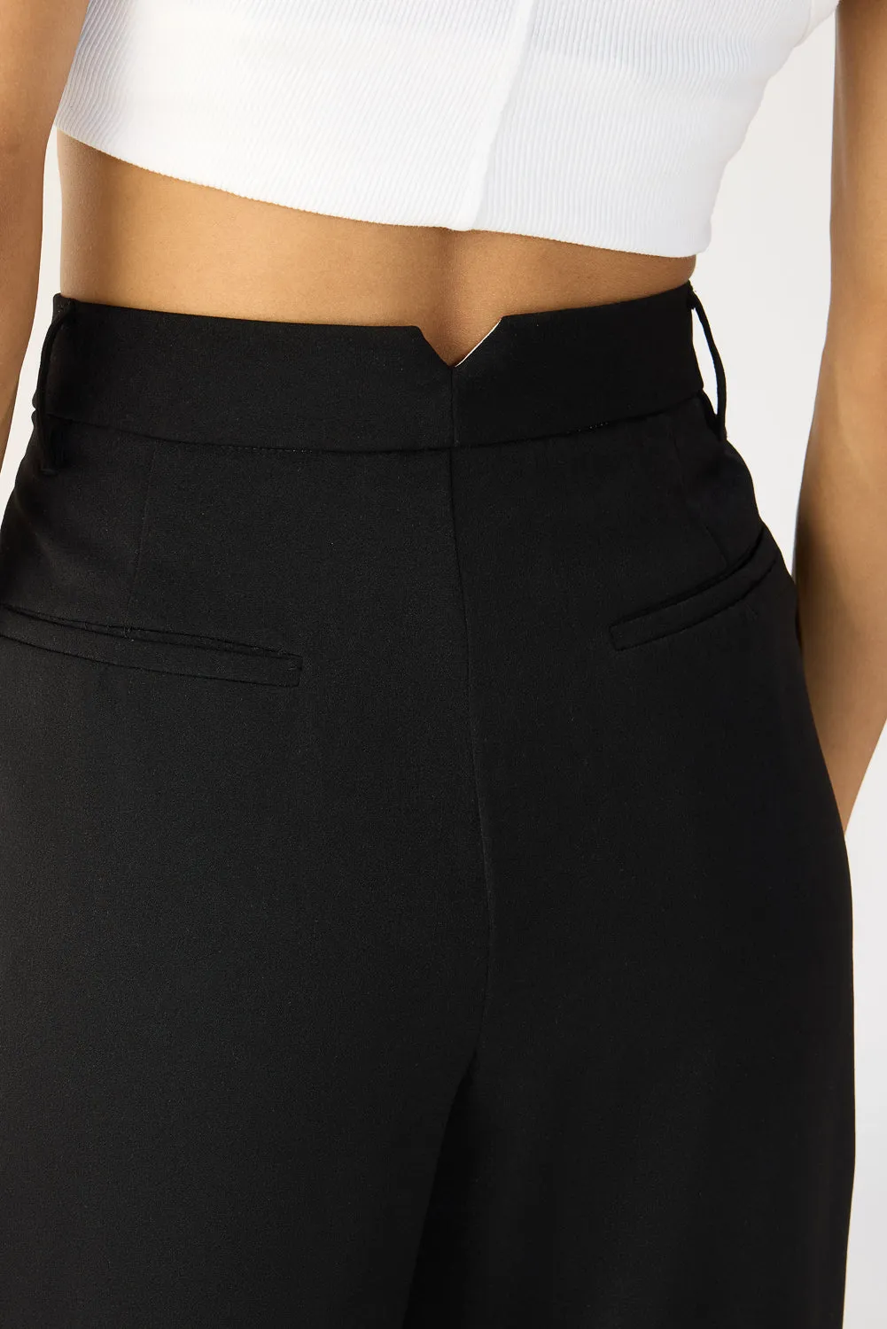 Solid Black Super Flared Korean Pants