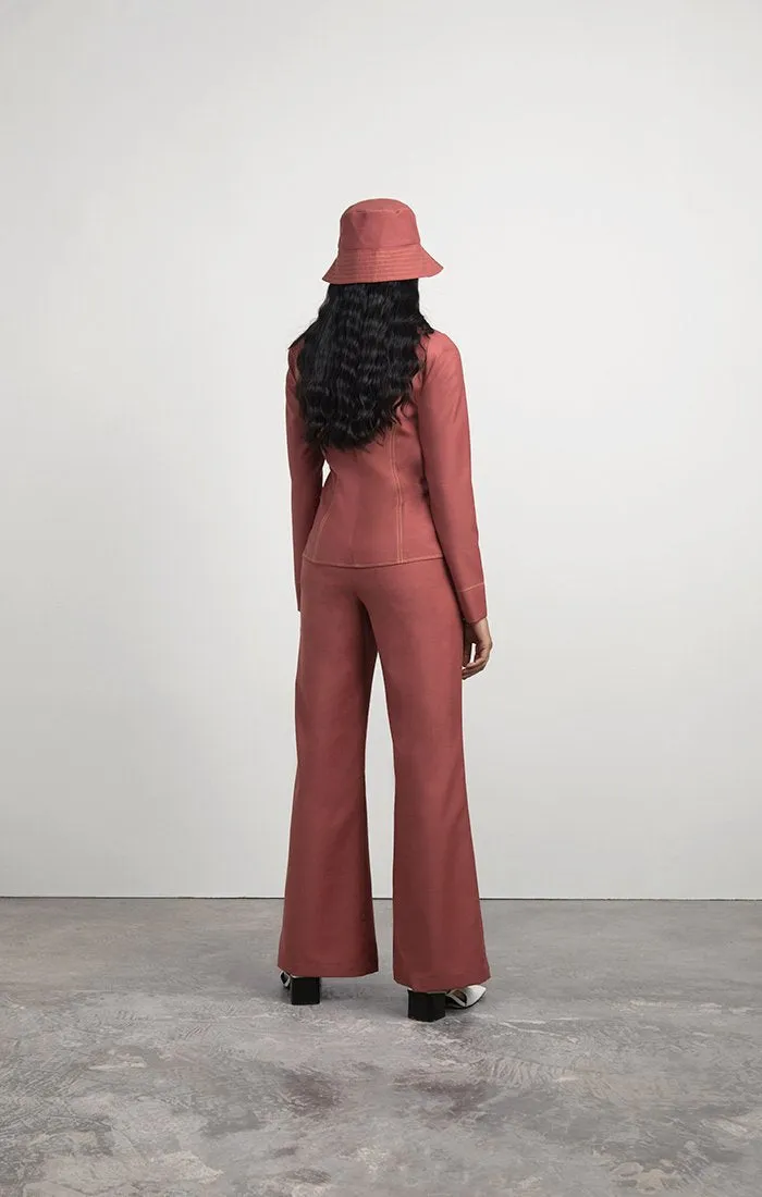 Squared Neck Tailored Blouse