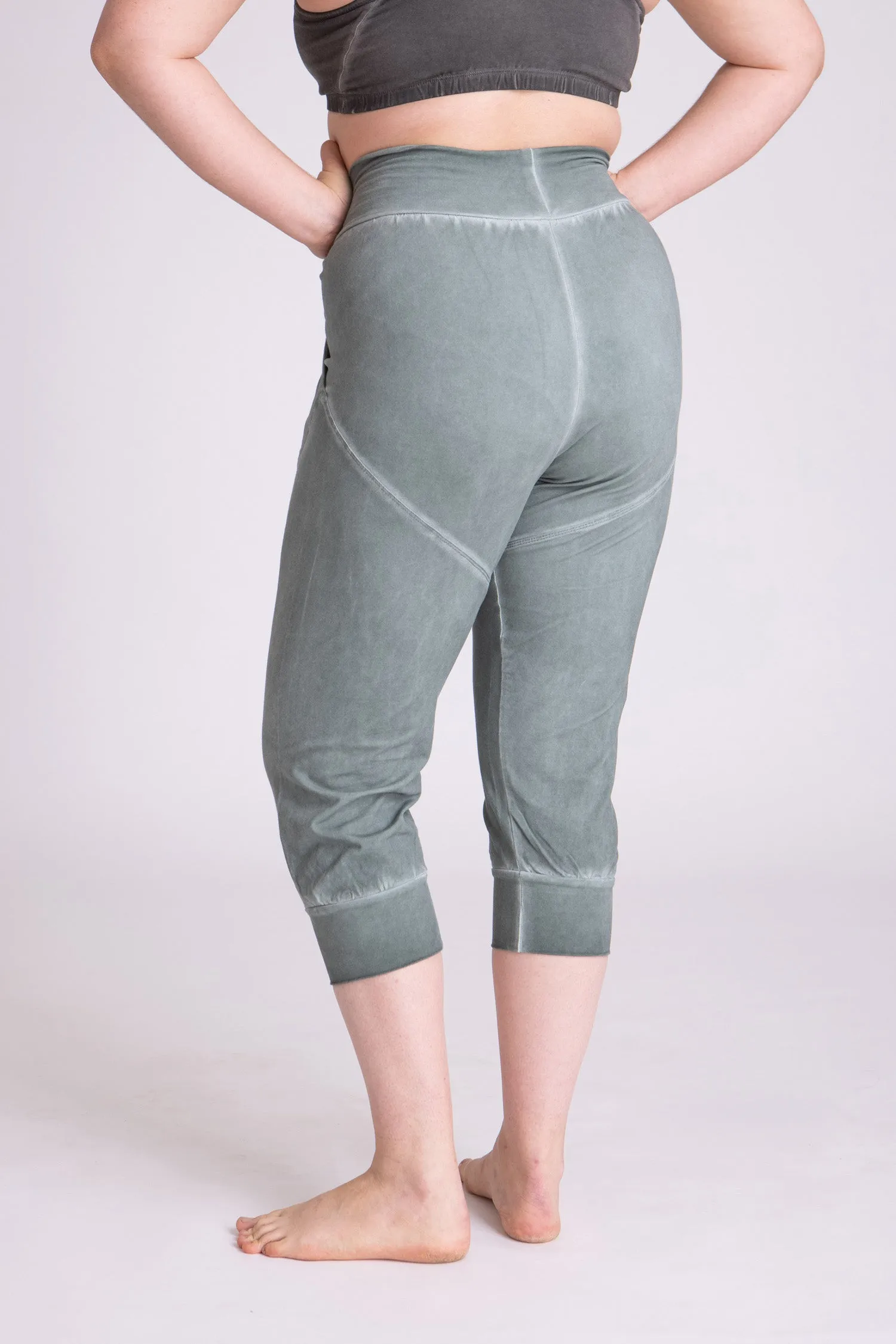 Stonewash Slouchy Capri Pants