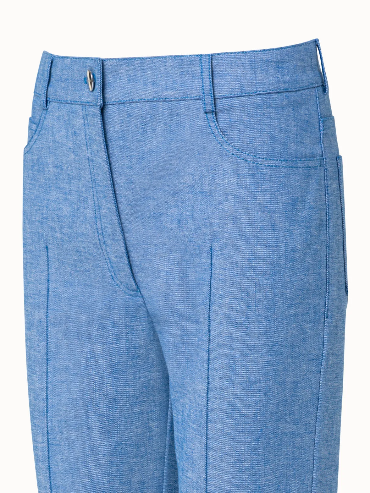 Tapered Leg Stretch Denim Pants