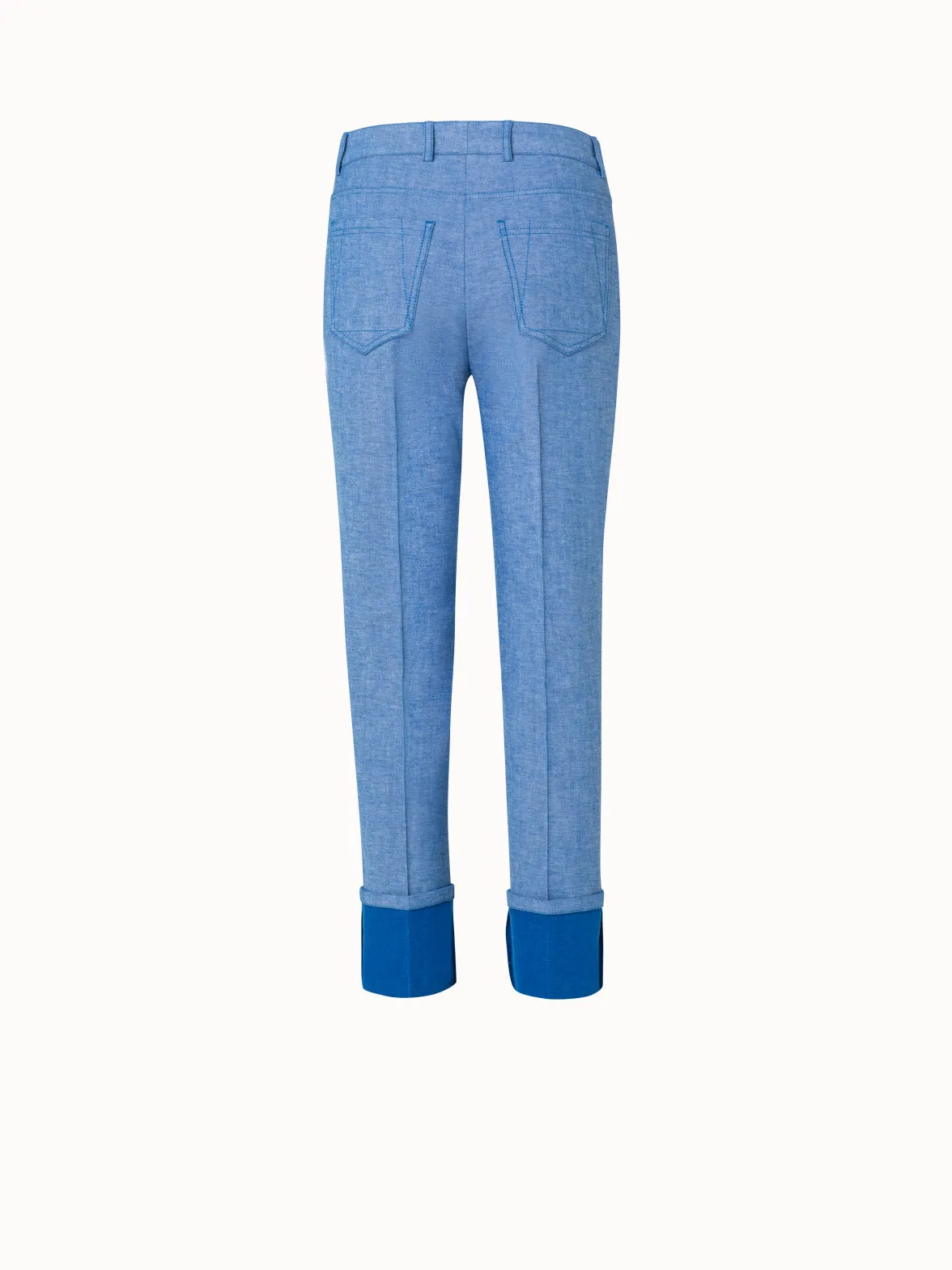 Tapered Leg Stretch Denim Pants