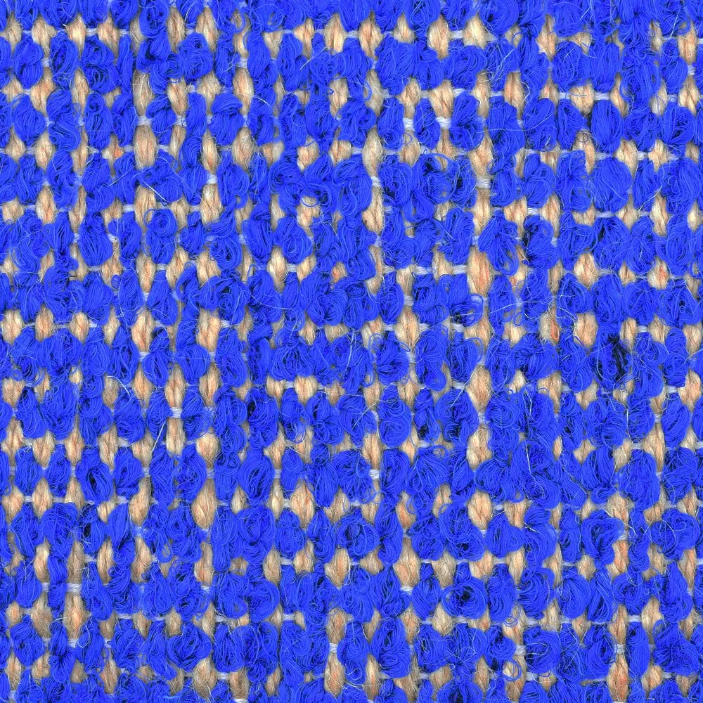 Tapis artisanal en sisal et coton 160x95 - Bleu