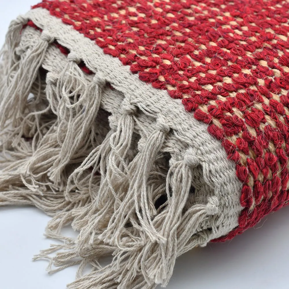 Tapis artisanal en sisal et coton 160x95 - Bordeaux