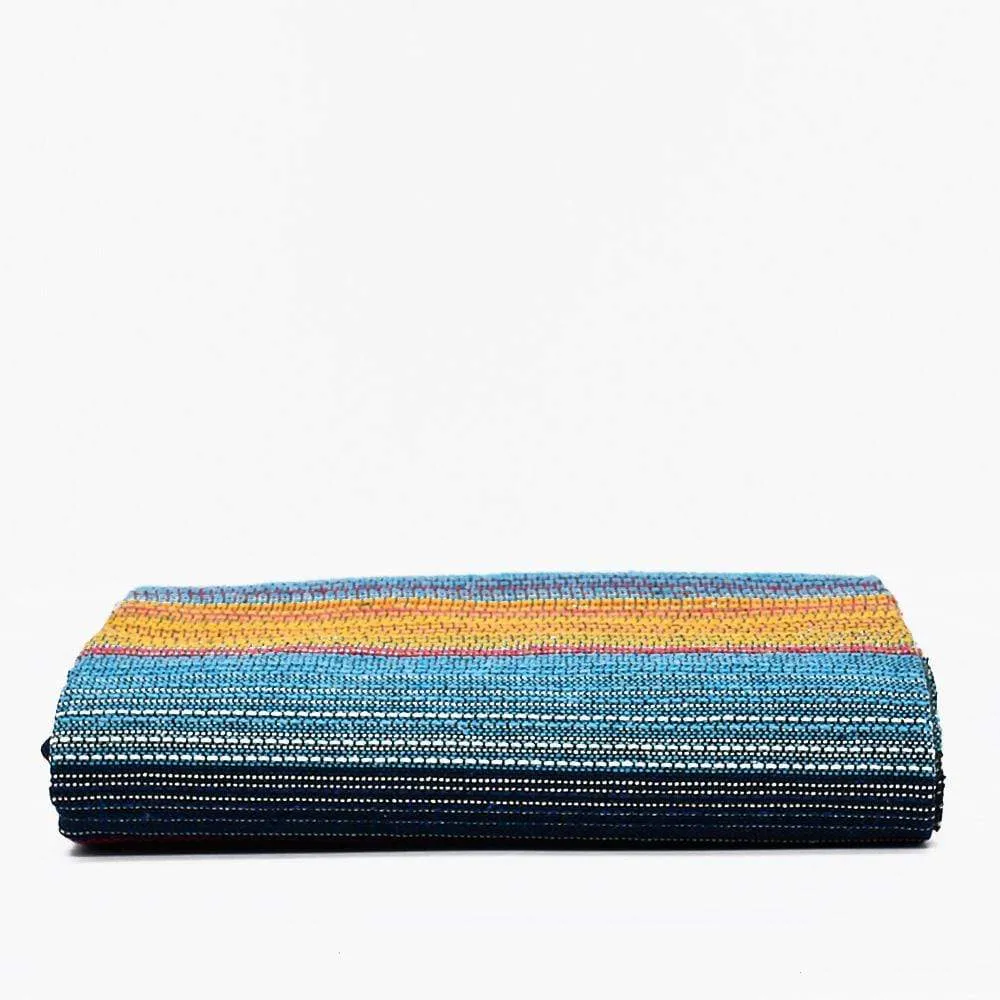 Tapis fin en coton 210x150 - Turquoise
