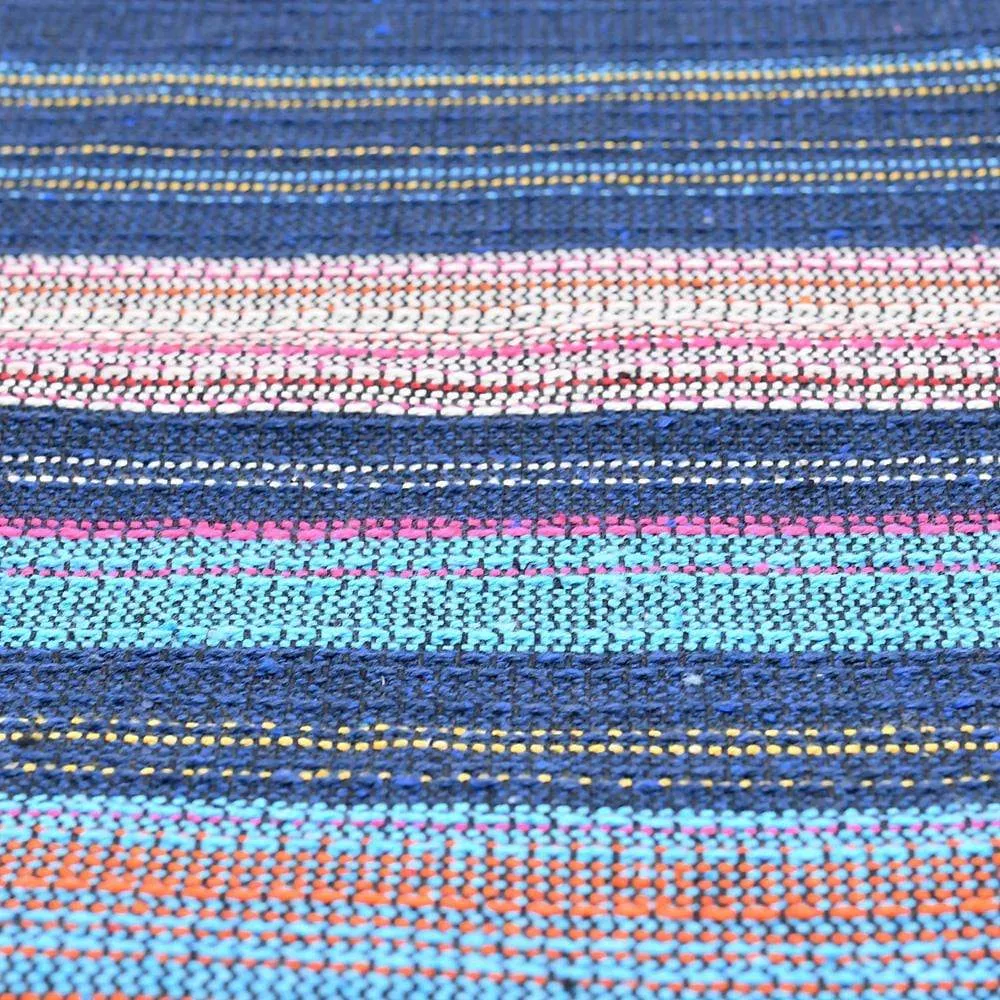 Tapis fin en coton 210x150 - Turquoise