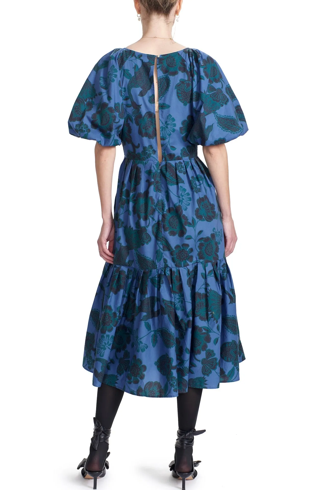 TRUDY PUFF SLEEVE MIDI DRESS- Toile