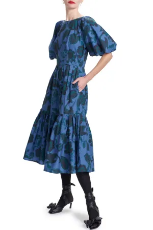 TRUDY PUFF SLEEVE MIDI DRESS- Toile