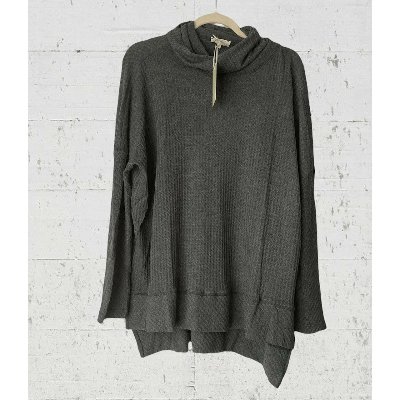 Valerie Cowlneck Waffle Knit Top