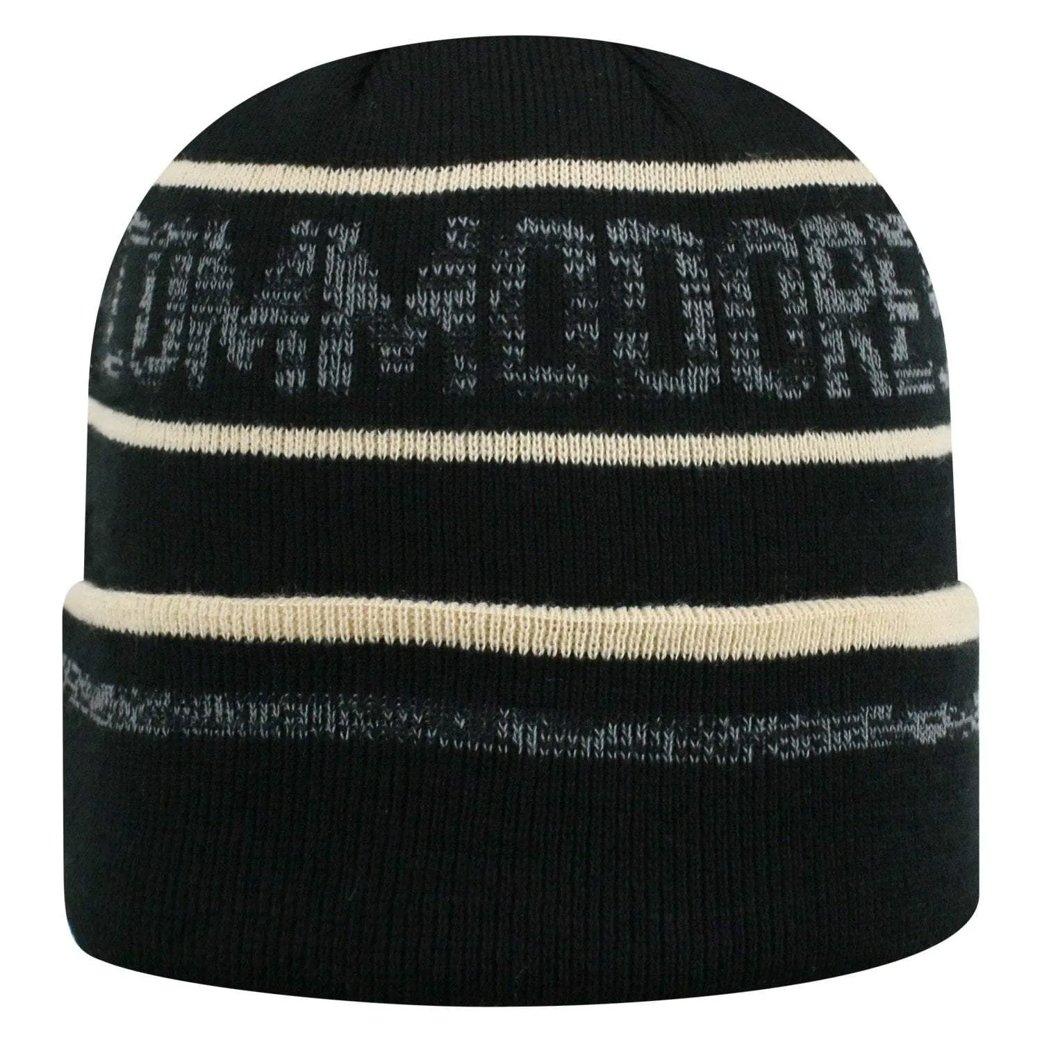 Vanderbilt Commodores TOW Black Striped "Effect" Style Cuffed Knit Beanie Cap
