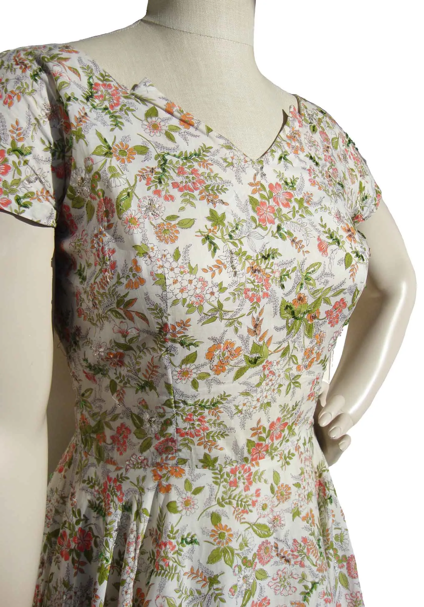 Vintage 50s Dress Cotton Floral Print Circle Skirt S / M – by Razook’s