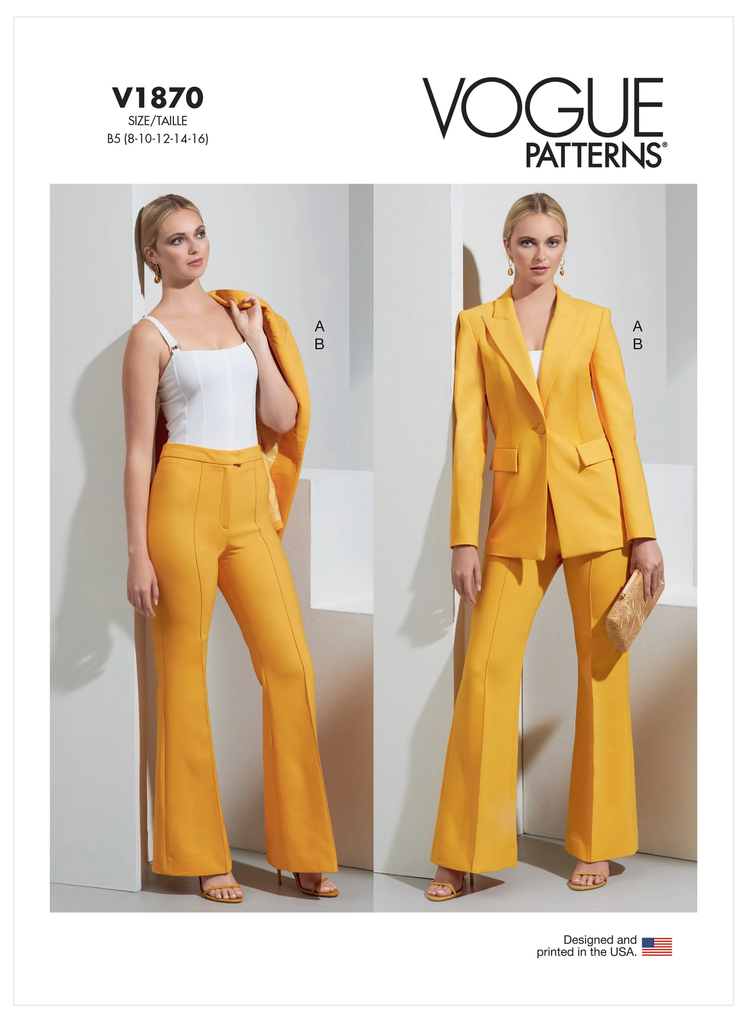 Vogue Sewing Pattern 1870 Misses' Jacket and Trousers