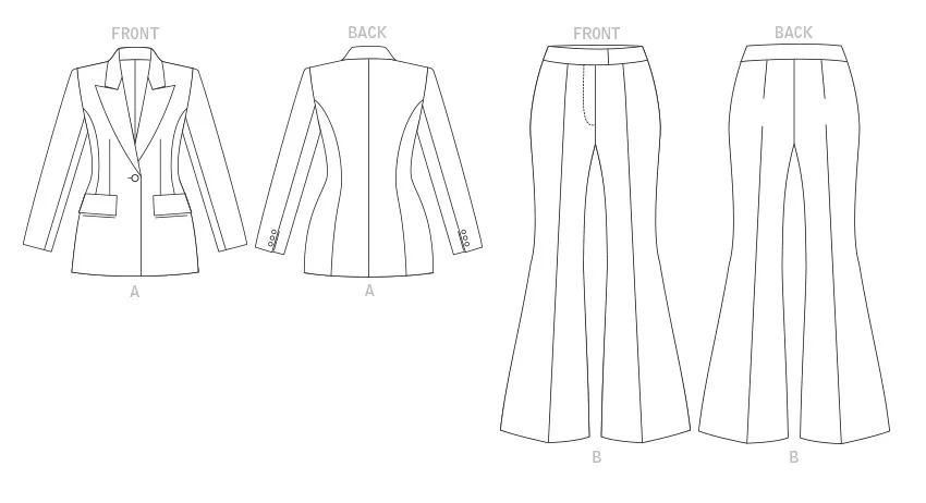 Vogue Sewing Pattern 1870 Misses' Jacket and Trousers