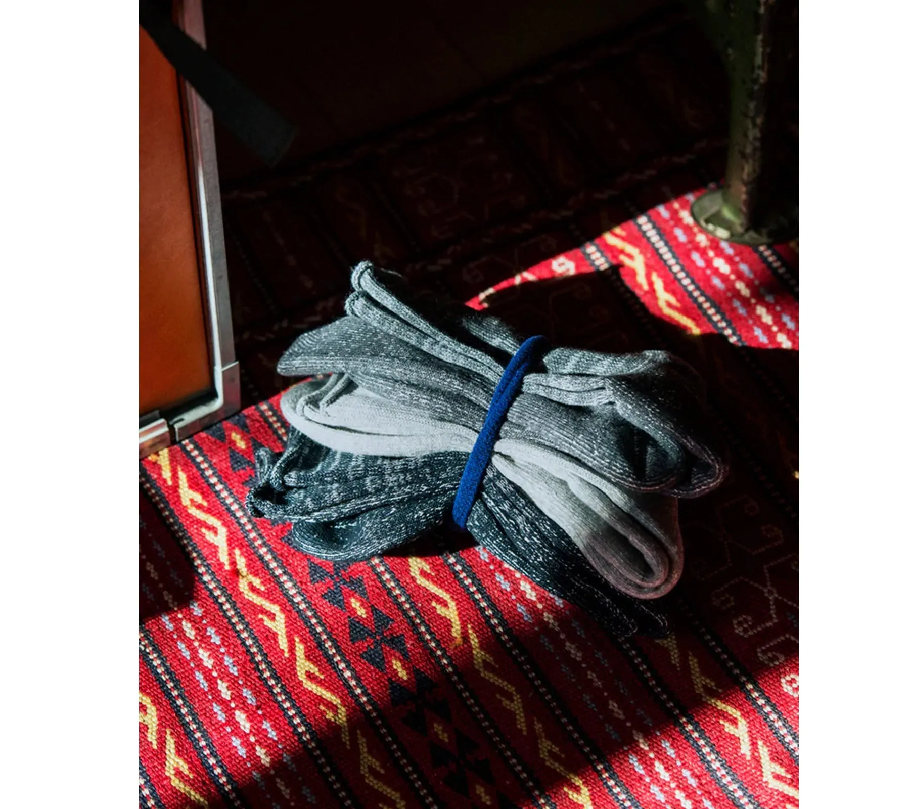Washi Pile Crew Sock | Navy