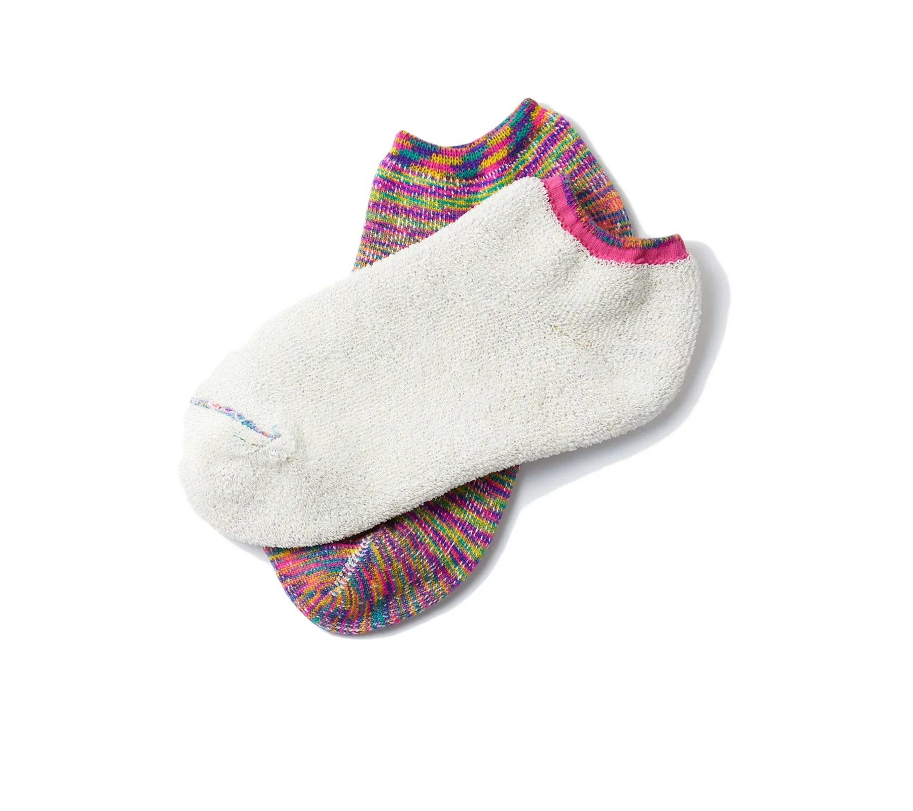 Washi Pile Short Sock "Kasuri" | Rainbow