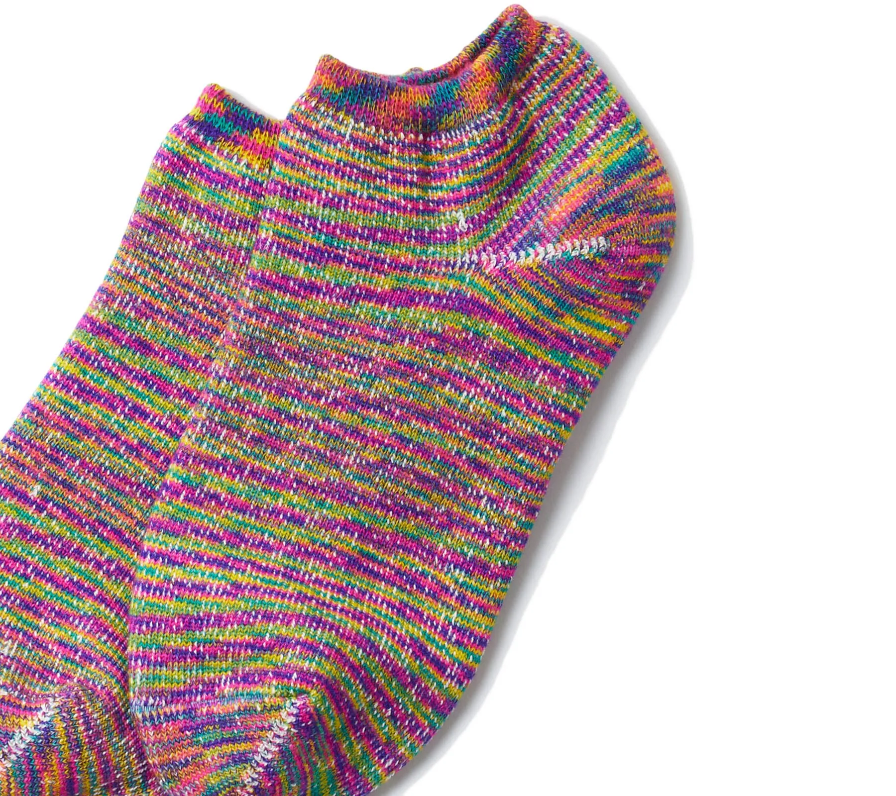 Washi Pile Short Sock "Kasuri" | Rainbow