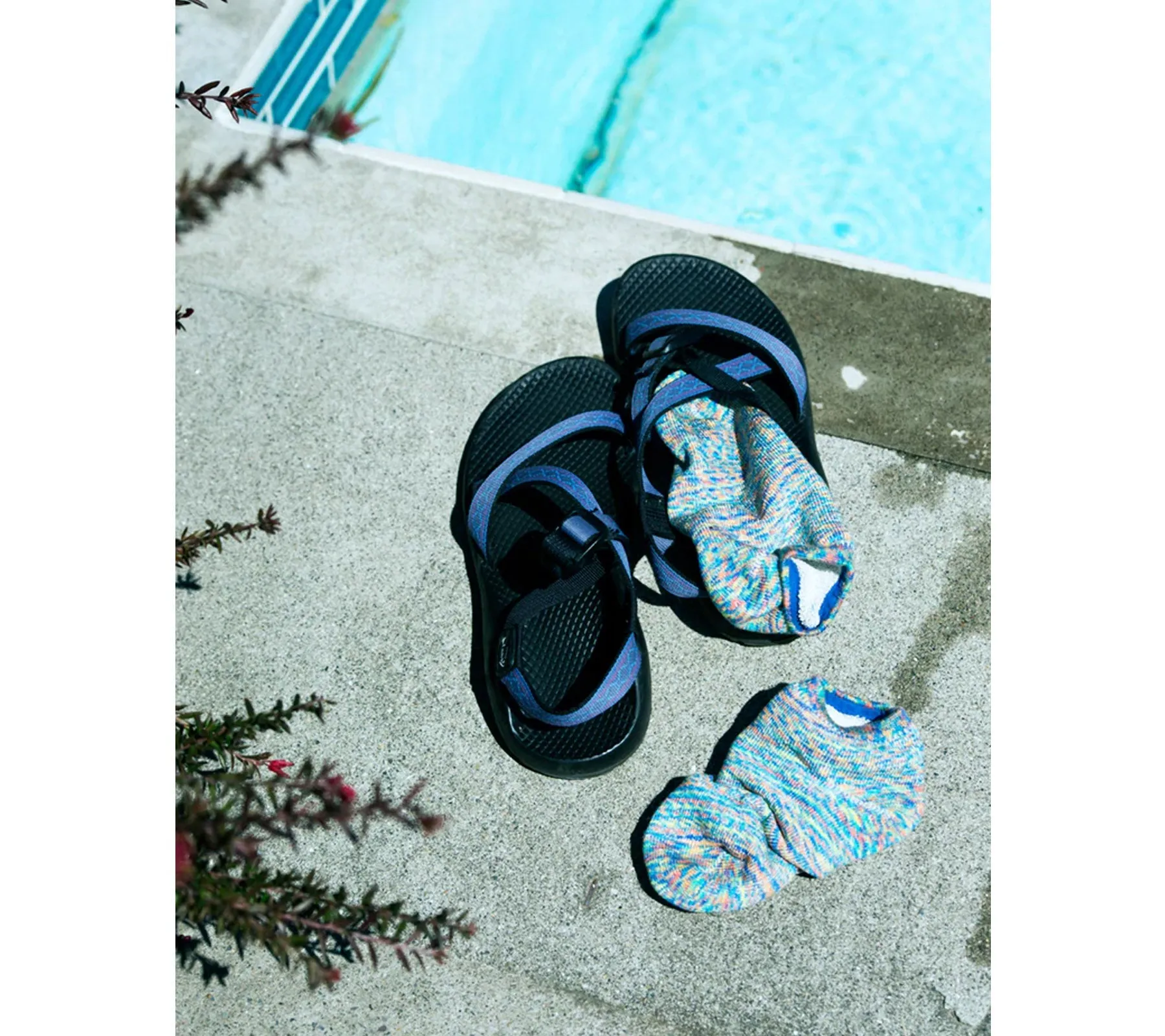 Washi Pile Short Sock "Kasuri" | Rocks