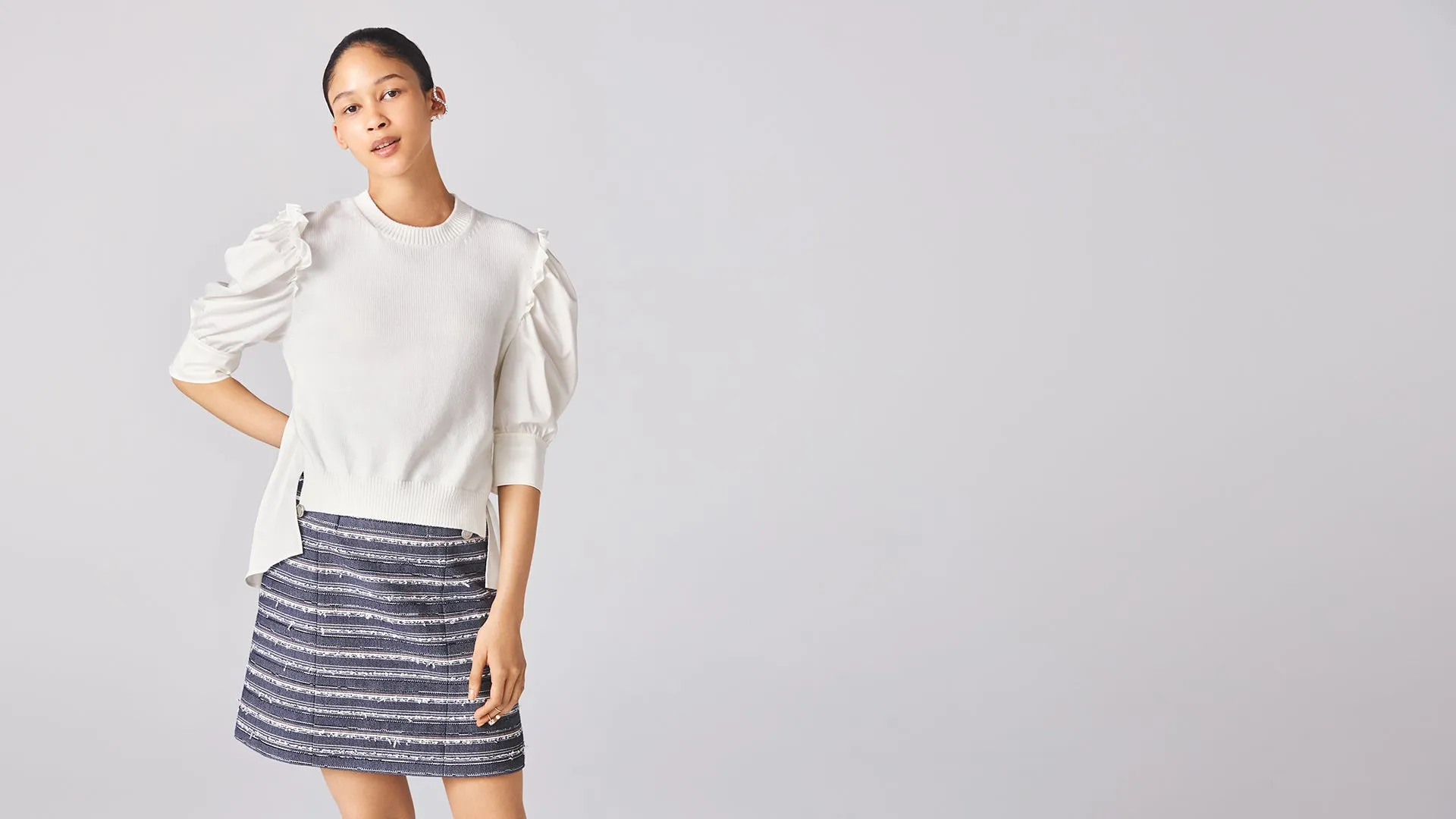 White Goldfish Knit Top