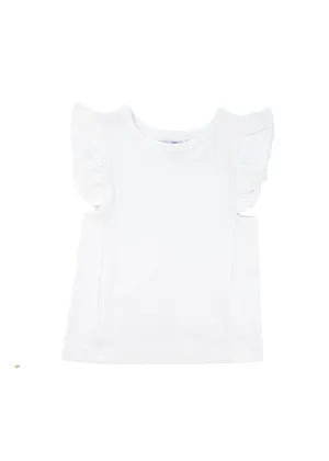 White Ruffle Knit Top
