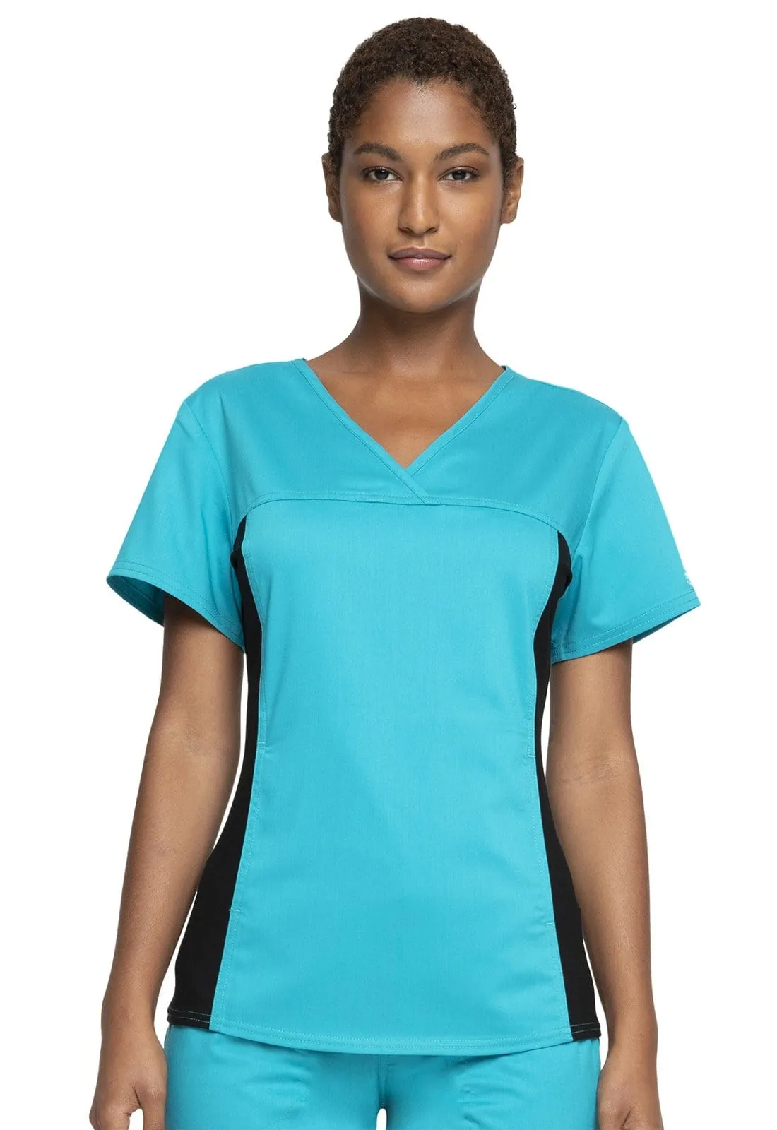 WW Revolution V-Neck Knit Panel Scrub Top WW2875