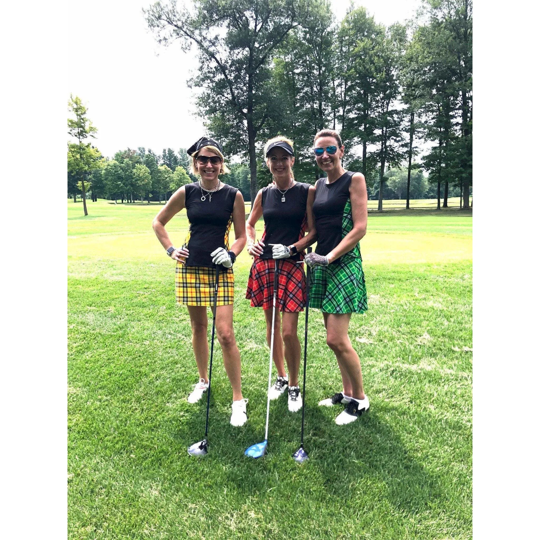 Yellow Plaid Athletic Tank, Golf Shirt, Tennis Shirt, Running Shirt or Top, Yoga Top