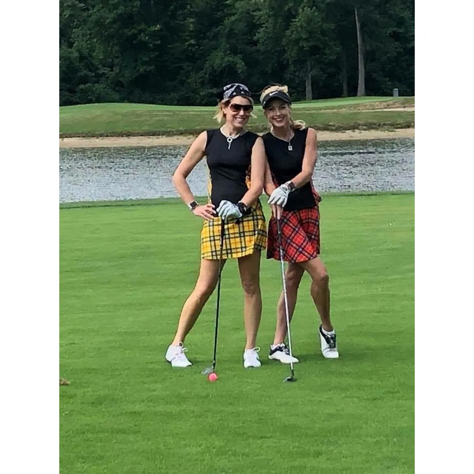 Yellow Plaid Athletic Tank, Golf Shirt, Tennis Shirt, Running Shirt or Top, Yoga Top