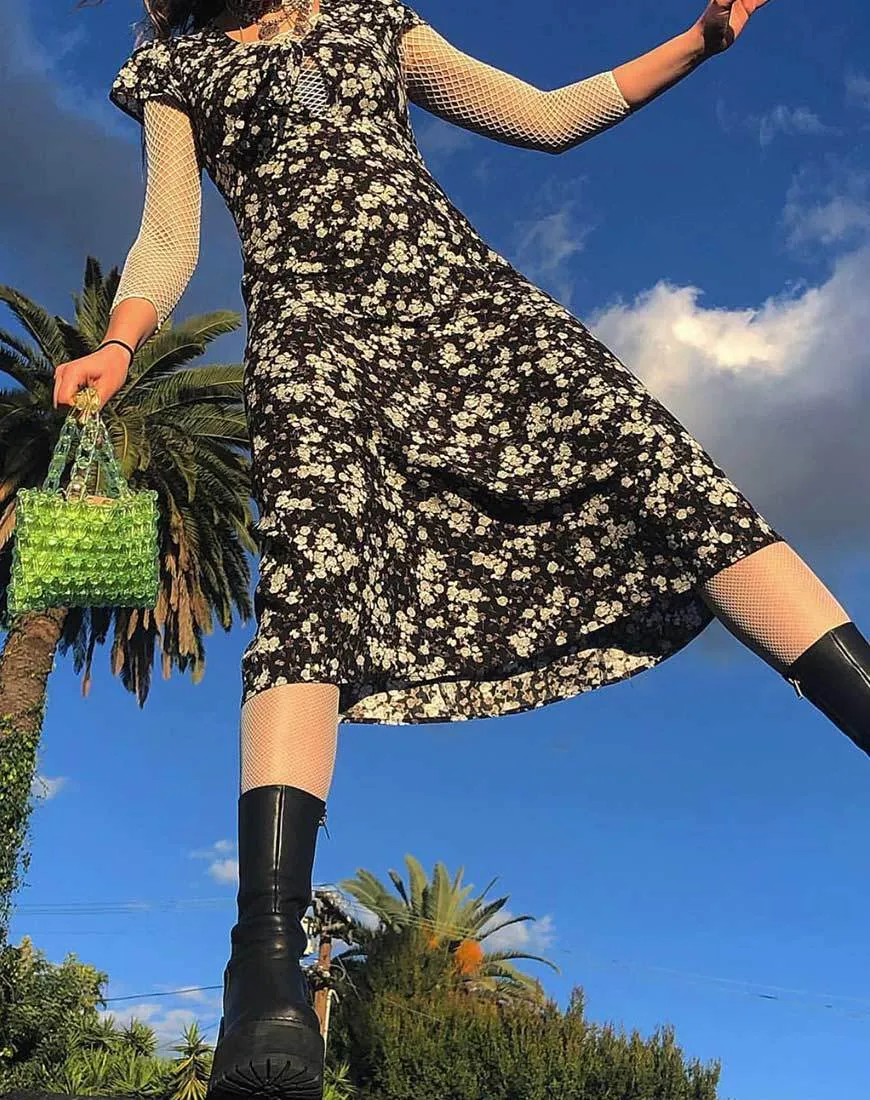 Youki Midi Dress in Dark Wild Flower