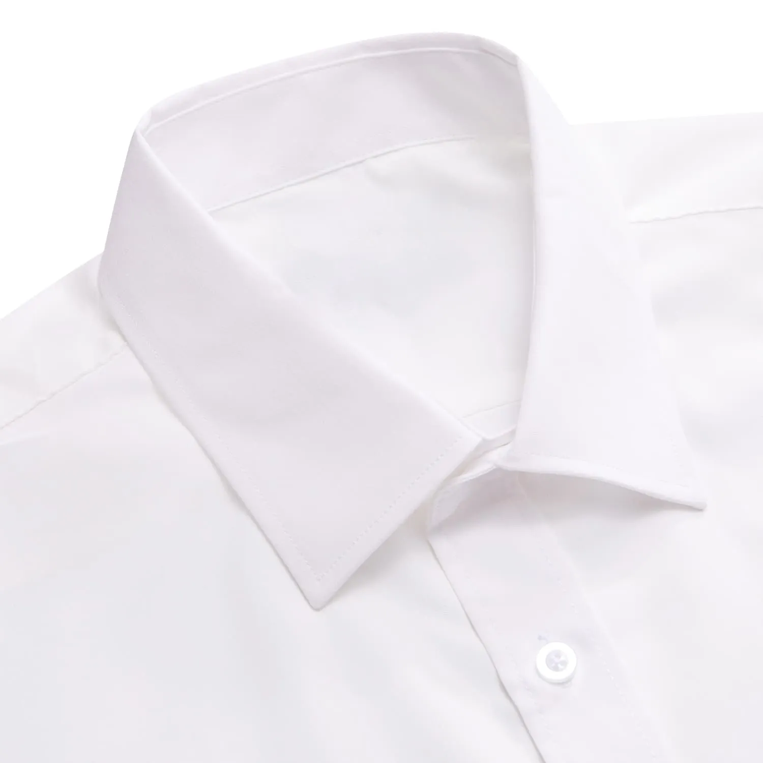 YourTies White Solid Long Sleeve Shirt with Black Floral Silk Tie for Men
